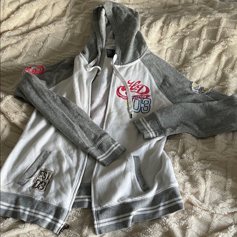 Harley-Davidson Gray and White Jacket